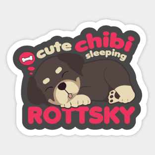 Cute Chibi Sleeping Rottsky Sticker